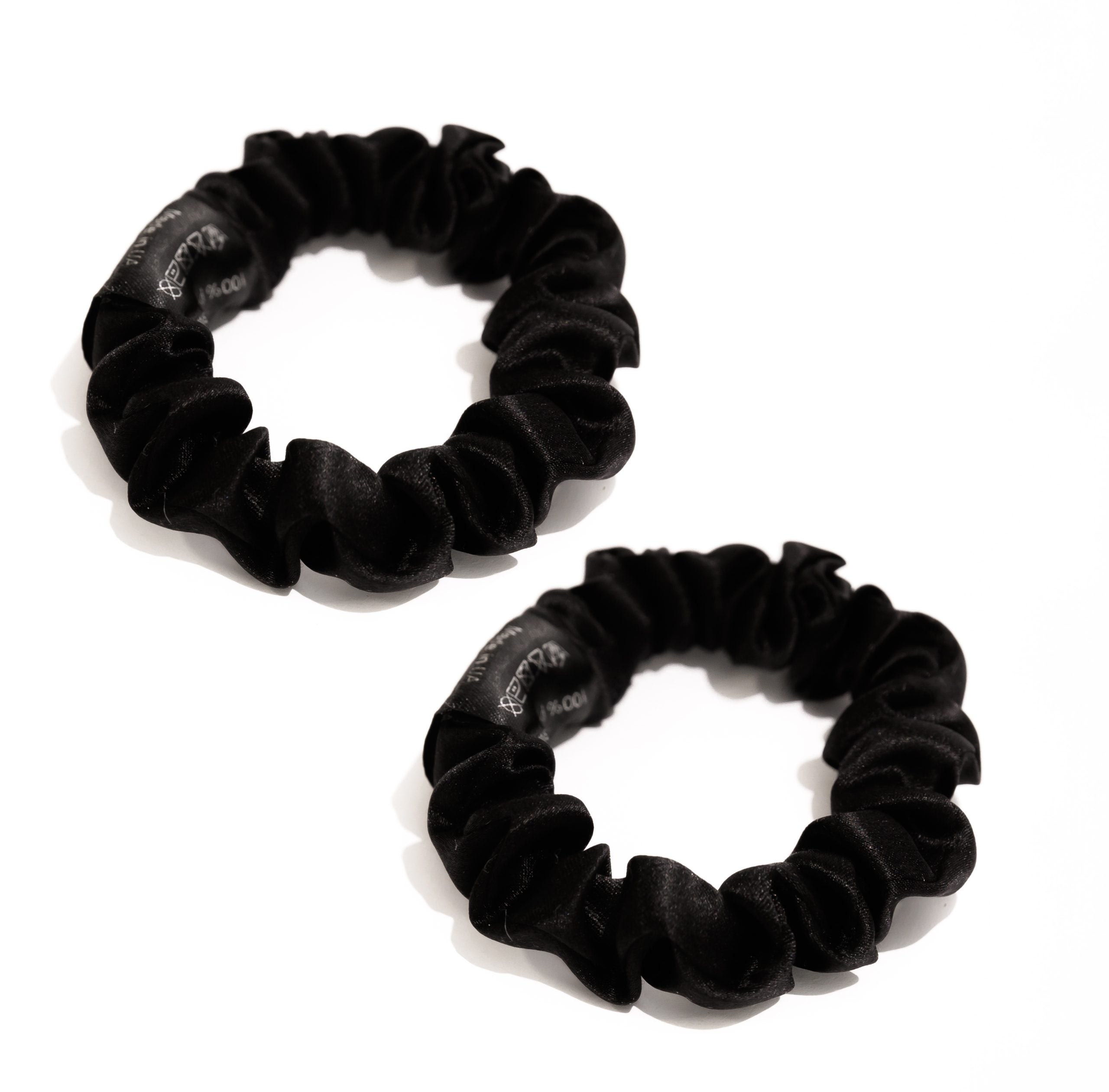Two silk skinny scrunchies