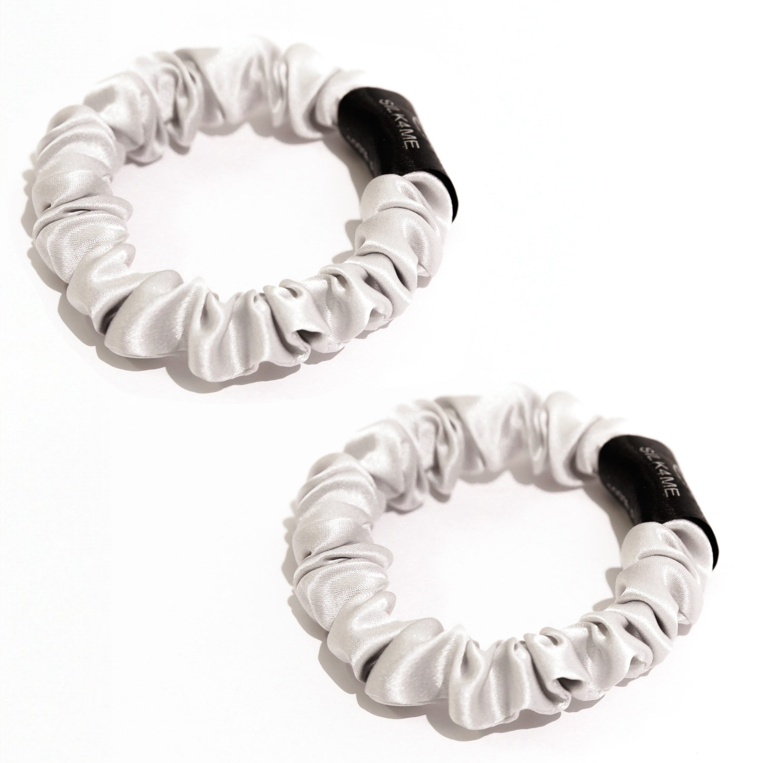 Two silk skinny scrunchies