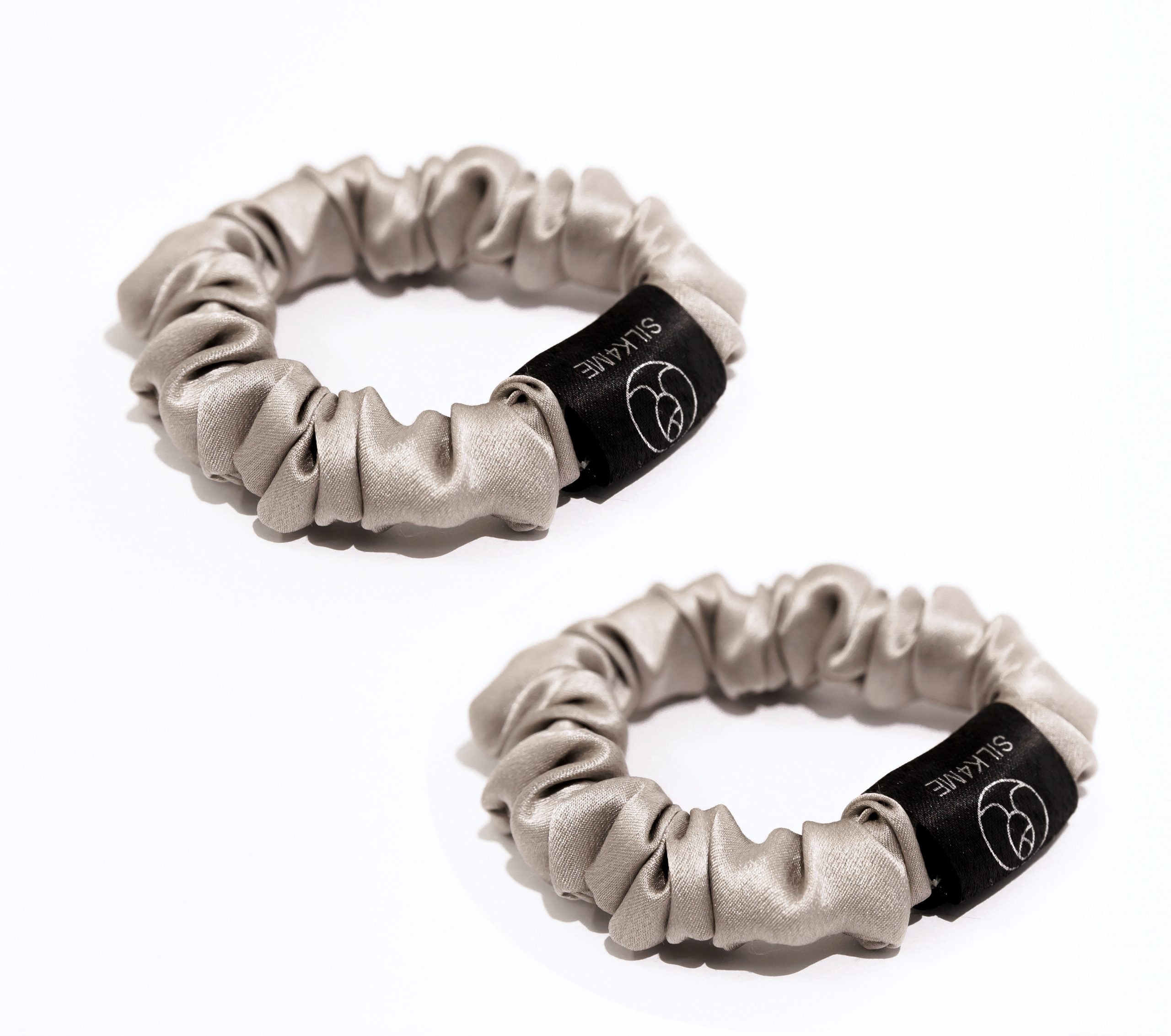 Two silk skinny scrunchies