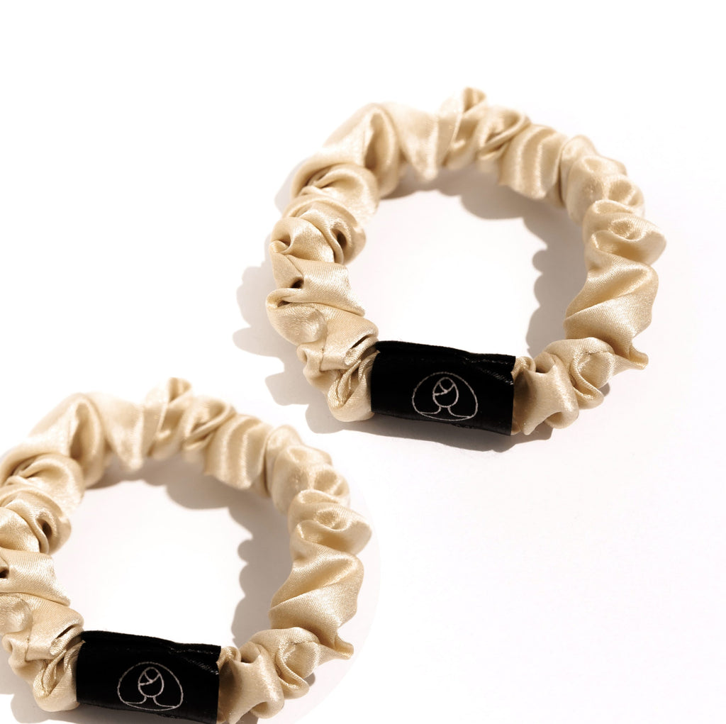 Two silk skinny scrunchies