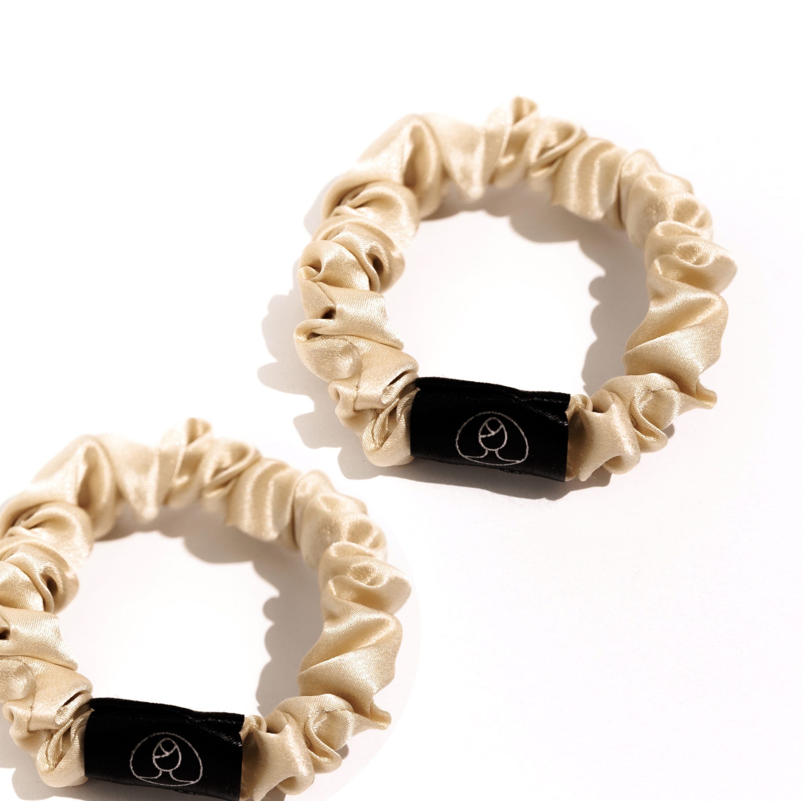 Two silk skinny scrunchies